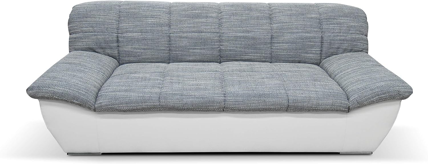 DOMO. collection Sofa Splash, 3 Sitzer, Couch, Polstergarnitur, 232 x 96 x 76 cm (BxTxH), weiß-grau