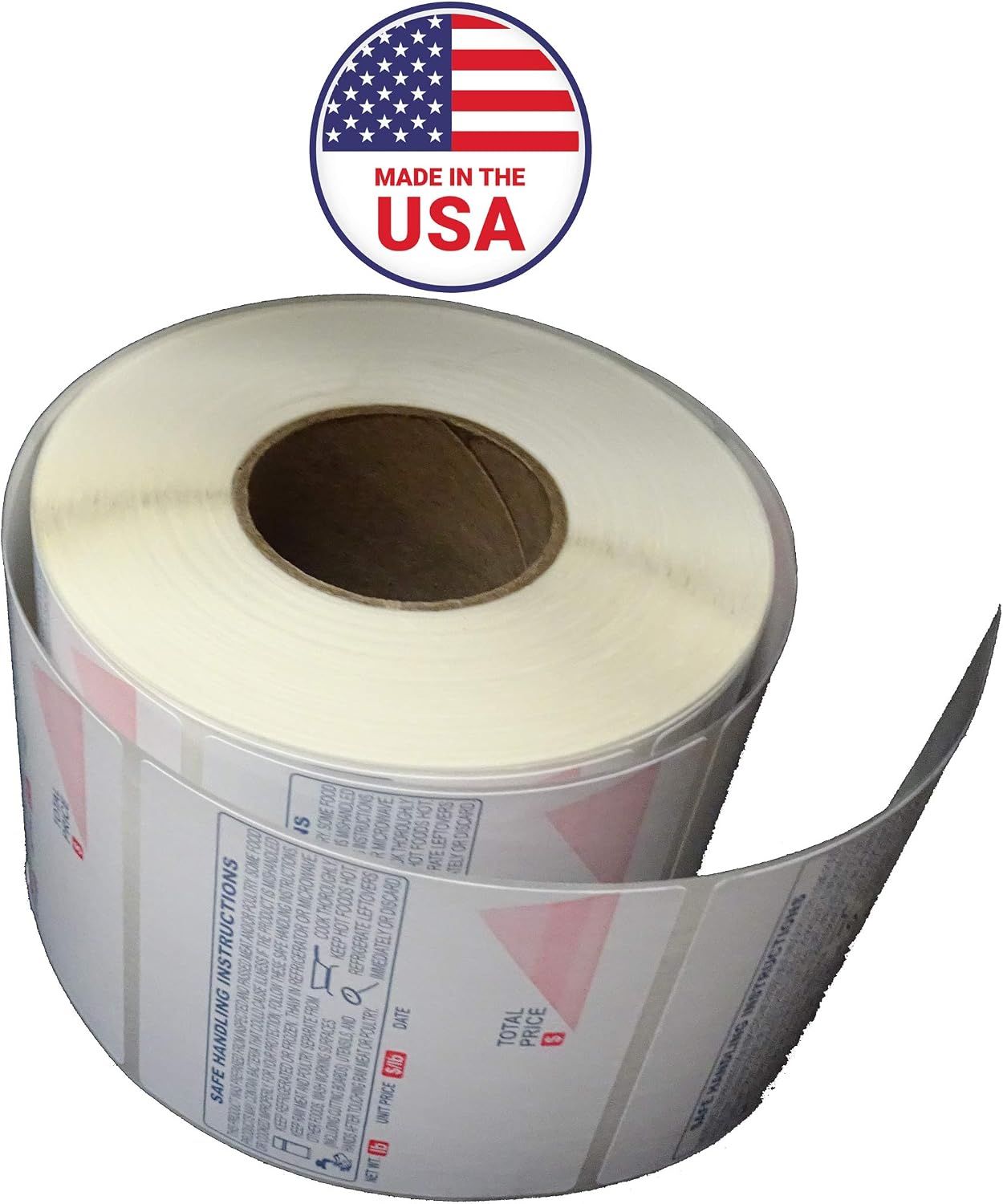 Ishida IL-4164, Safe Handling, UPC, 64 mm x 59 mm (2.520” x 2.323”), 625 Labels/Roll, 12 Rolls/Case, 14 lb/Case, 9 x 9 x 9 in. Case (23 x 23 x 23 cm Case.)