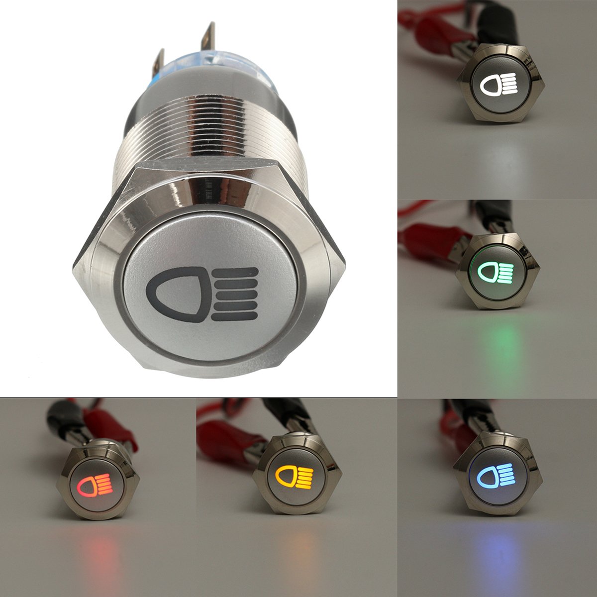 Pulsante Metallico Per Auto Barca Interruttore Rotondo 19mm LED - Foto 11