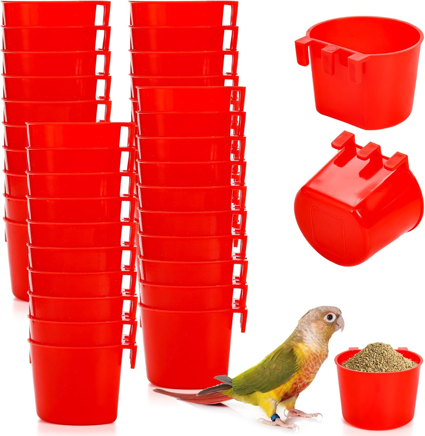 Cedilis 40 Pack Cage Cups Bird Feeders, Small Hanging