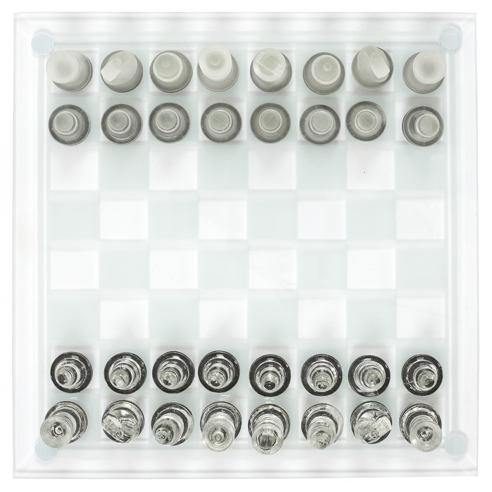 MISTER GADGet - MG3328 Jeu D'échecs en Verre Design Original - Format Pratique 25 x 25 cm - Divertissement et Cadeaux - Couleur Transparente - Taille L