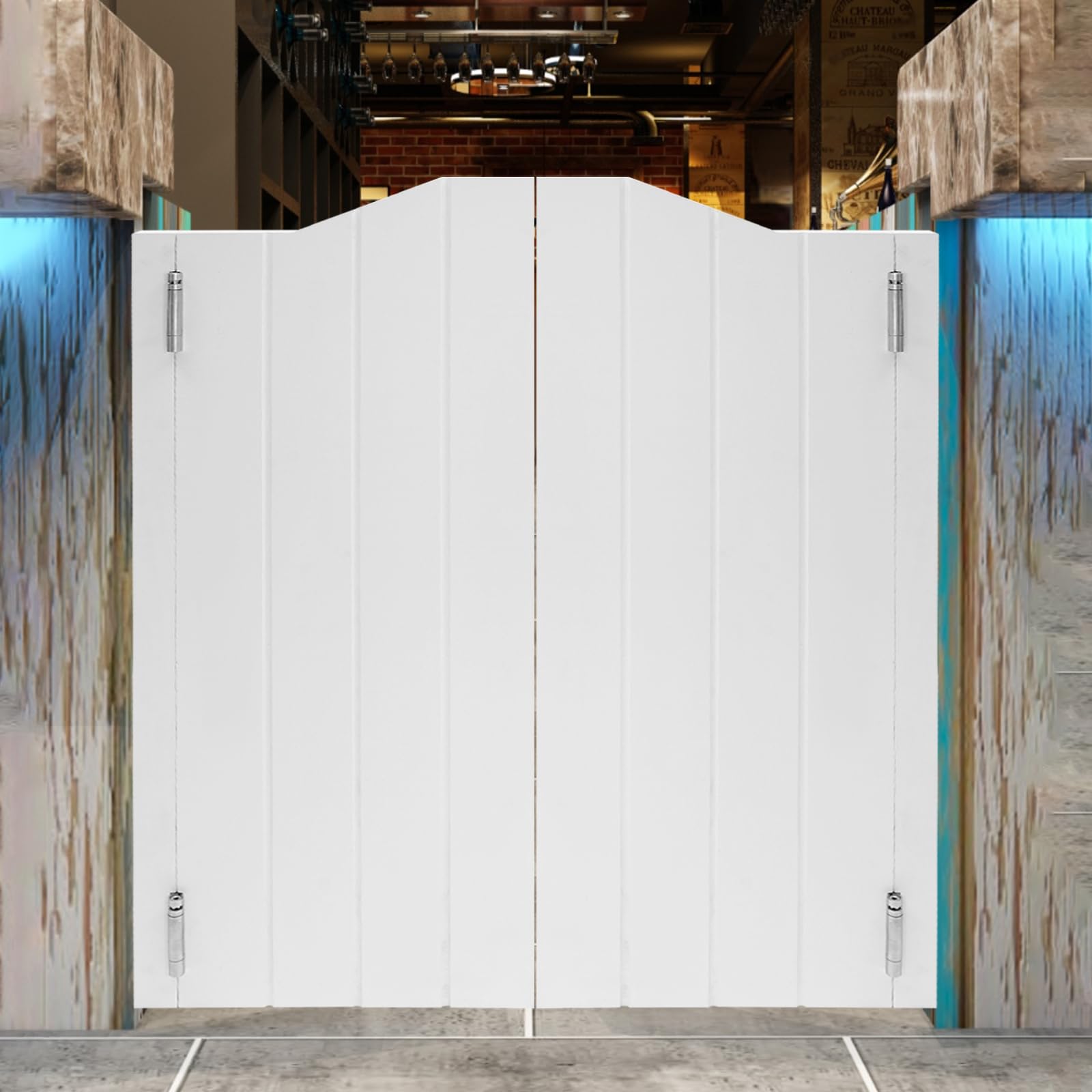 double swinging door white interior wood swing door with metal hinges bar saloon swinging doors for kitchen stairs bedroom entrance cafe flower shop garden