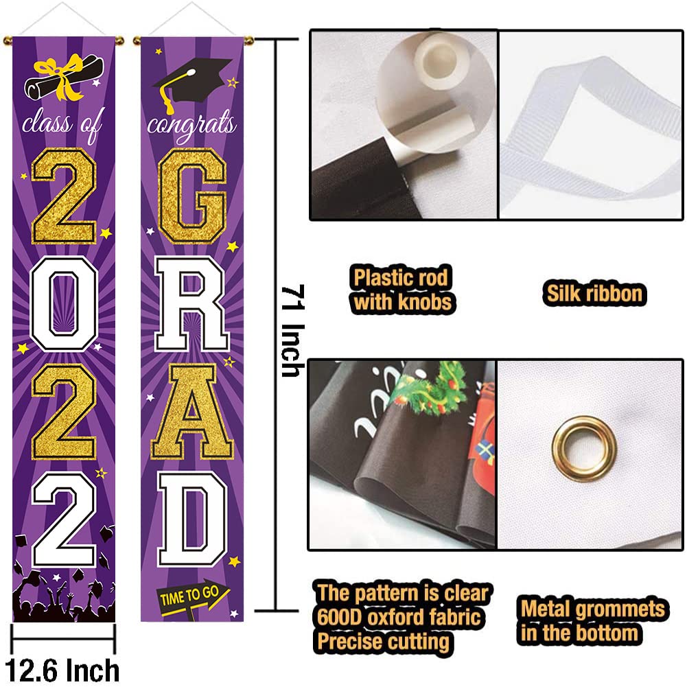 Graduation Decorations 2022 Purple Gold Graduation Party Supplies 2022