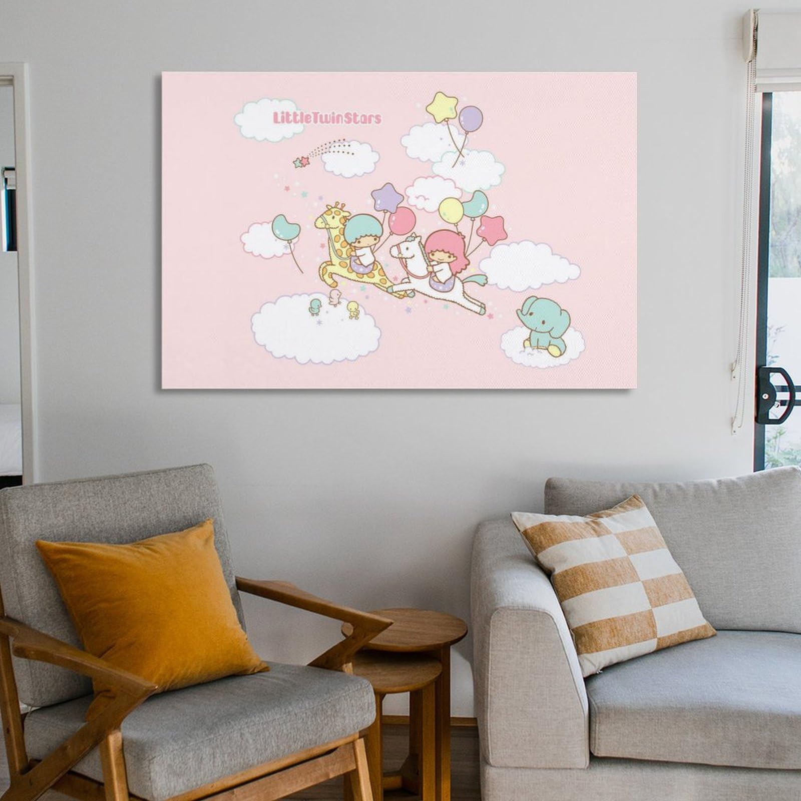 マイメロ ＆ キキララ ポスター 絵画 絵 壁掛け 715×585 インテリア Amazon.co.jp: リトルツインスターズ キキララ アートポスター 飾り絵
