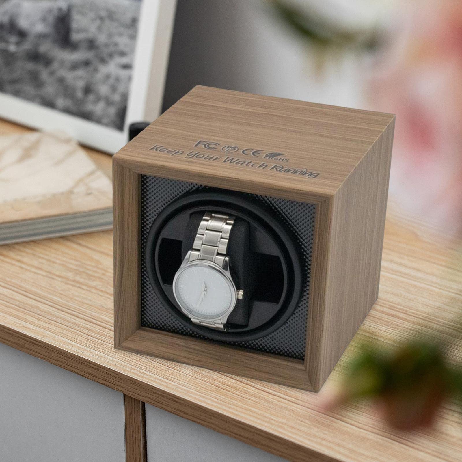 Automatischer Uhrenbeweger mit Aufbewahrungsbox aus Holz für Damen und Herren