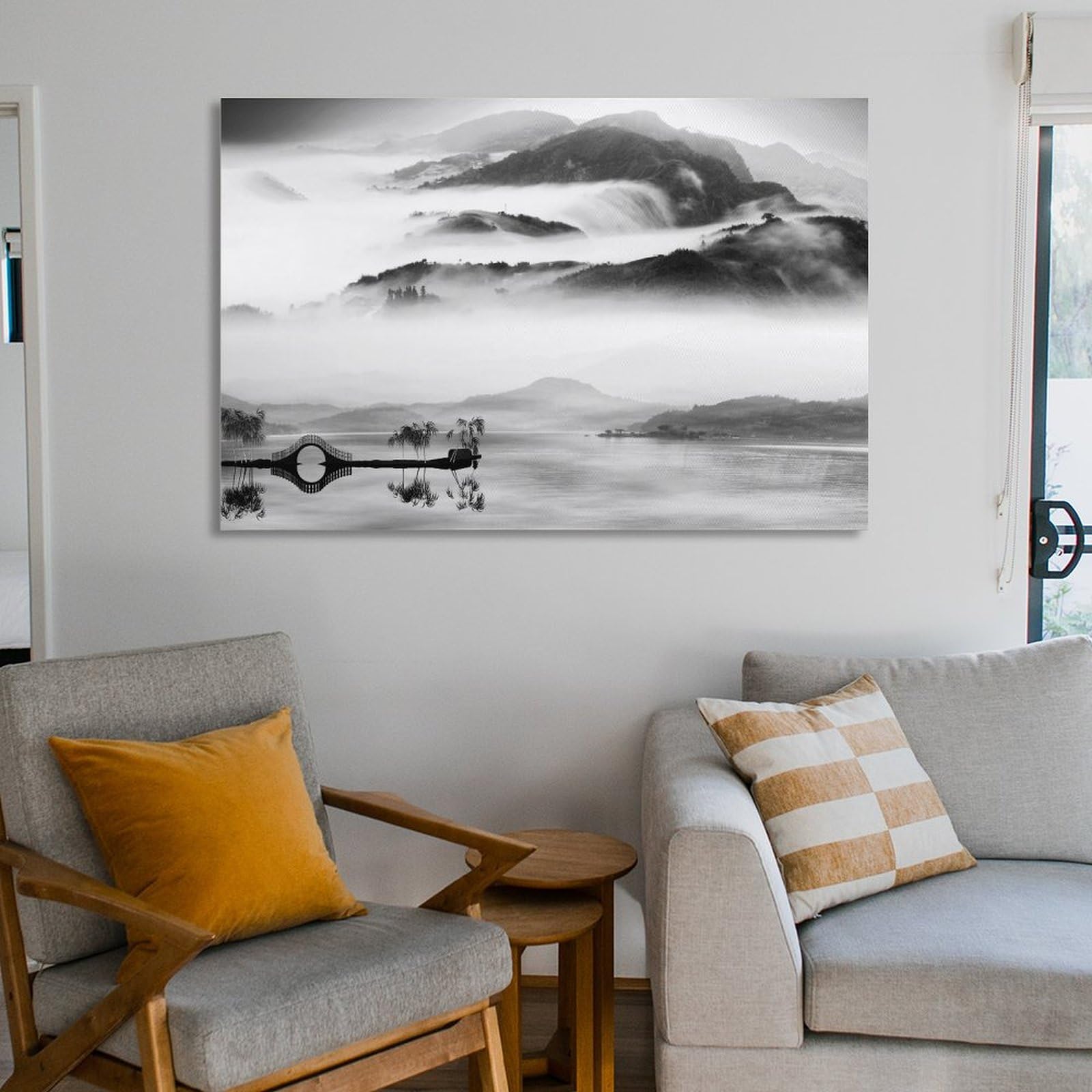 手描きの海の油絵の風景画、山水客間の装飾掛け絵