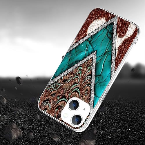 Miniatura 4 de OUYAGAOYUAN Funda compatible con iPhone 15 Plus, diseño retro occidental, vaquera, vaquera, country chic, collage estético, a prueba de golpes, con