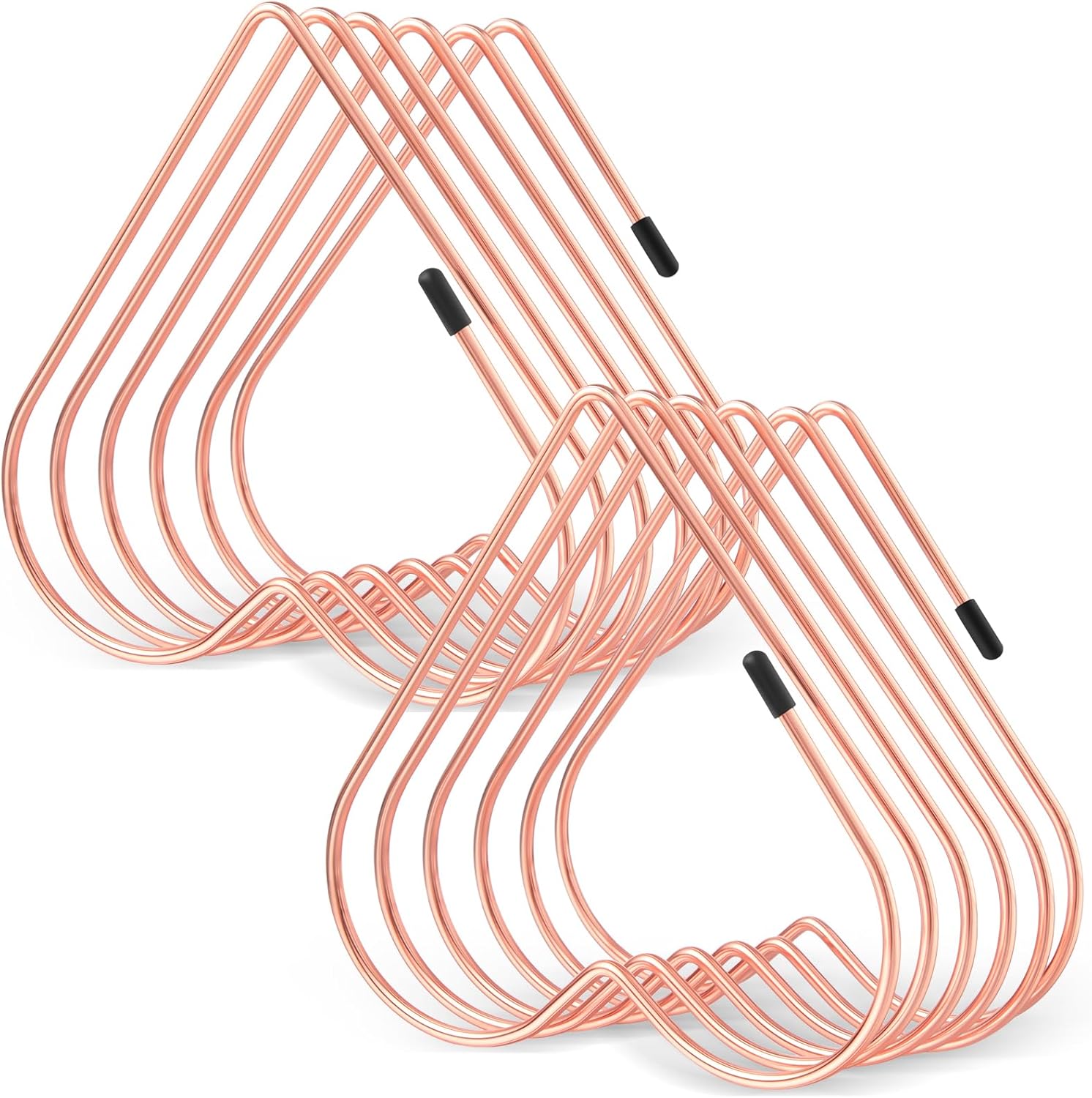 2 Pcs Rose Gold Files Folder Stand, 5 Slot Heart Shaped Gold File Divider Vinyl Record Organizer Desk Book Storage Rack Desktop File Holder Metal Magazine Holder Bookshelf for Home