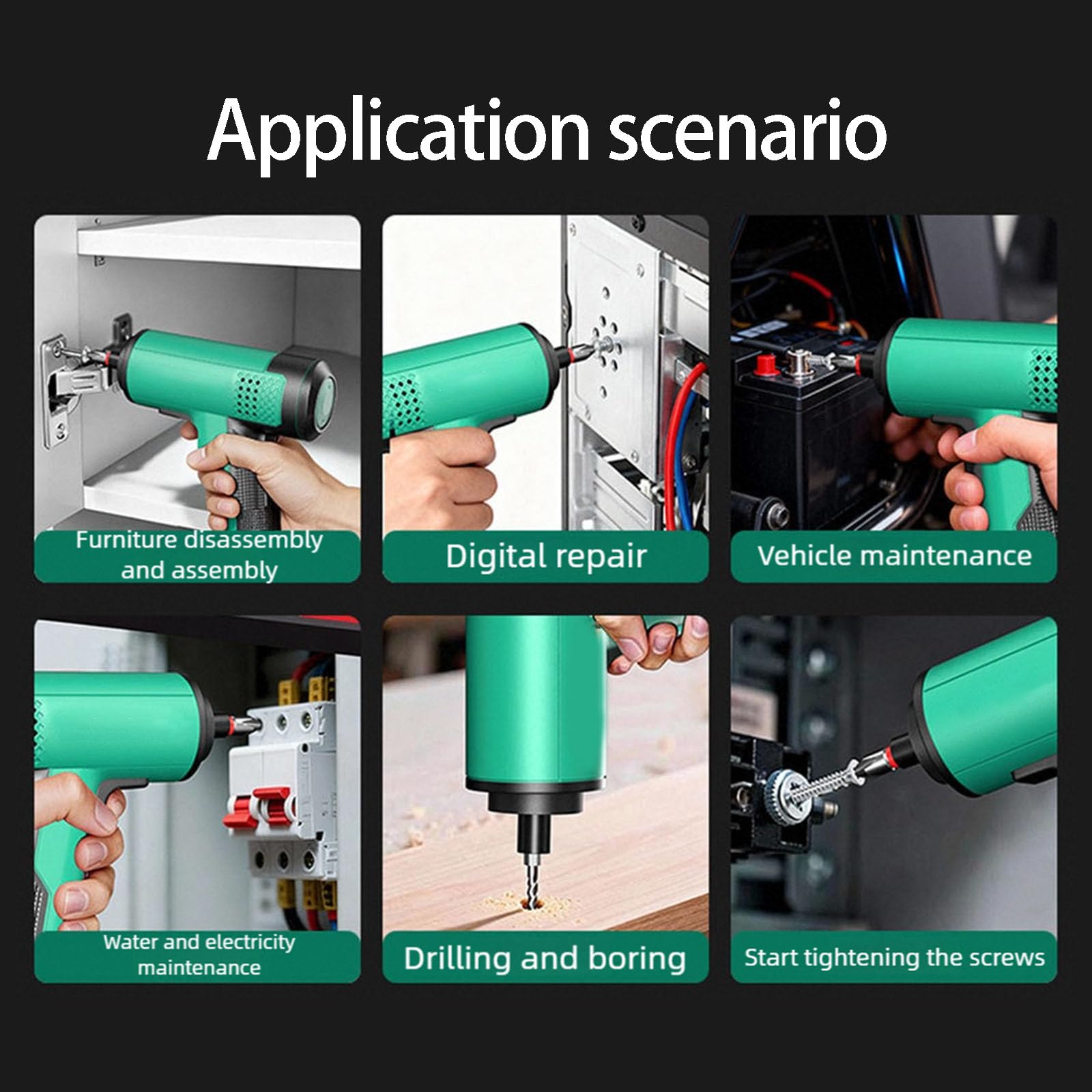 Juego de destornilladores recargables USB con agarre ergonómico