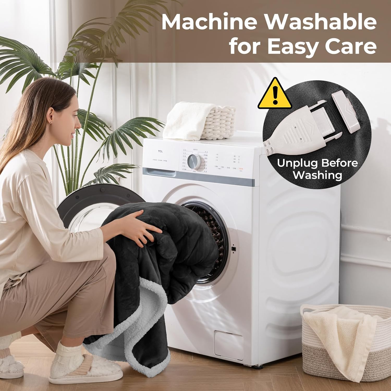 Wearable Heated Throw Blanket, Heated Shawl Electric Wrap Poncho with Hood & Pockets for Women & Men, 5 Heat Settings, 3H Auto-Off, Machine Washable, ETL Certified, Gift-Ready, 56x63, Grey - Image 7