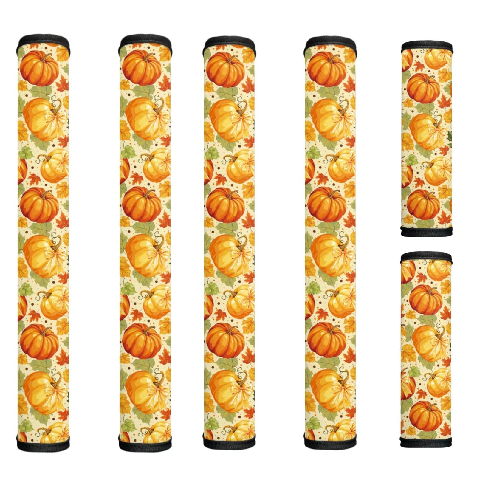 Pumpkin Bow Fridge Door Handle Covers Fall Decor 6-Piece Refrigerator Handle Covers Washable Kitchen Appliance Decor Handles, Keep Appliance Clean for Fridge Microwave Stove Dishwasher