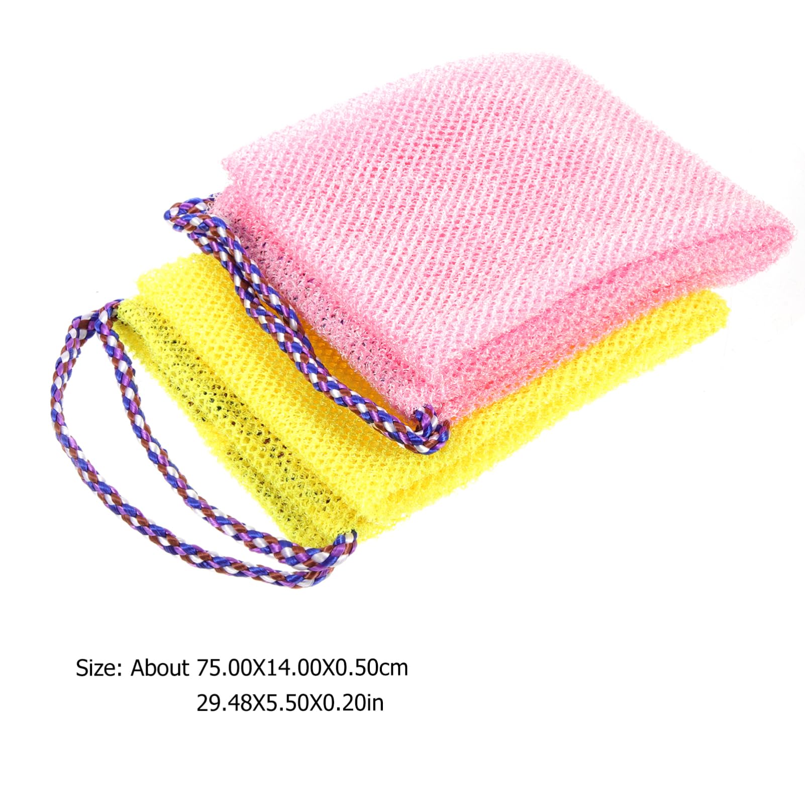 ERINGOGO 2pcs Exfoliating Bath Scrubber Towels Lightweight Drawstring Back Washing Towels for Skin Cleaning for Back Neck and Shoulder Care