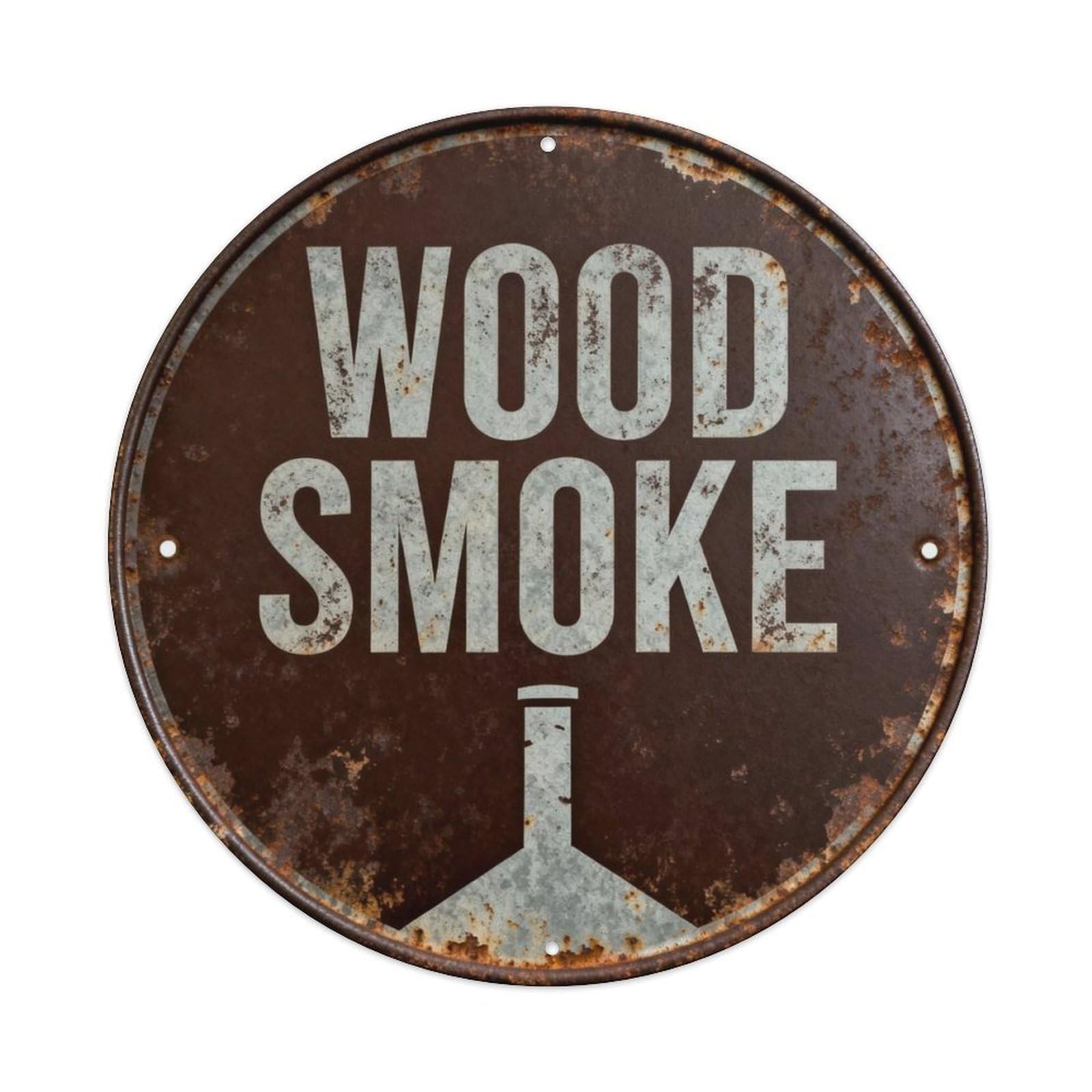 Wood Smoke Metal Tin Sign Plaque