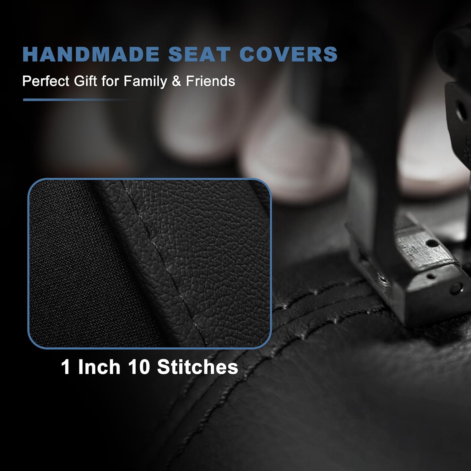 for Dodge RAM 1500 2500 3500 Seat Covers 2012-2025 2026 Crew Cab Leather Seat Protector (5 Seats, Black & Grey)