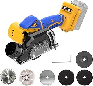 Cordless Cut Off Tool Compatible With DeWalt 20V MAX Battery Compact Saw Brushless with 3" Blades,2 Speed Adjustment Mini Circular Saw19000RPM for Metal/Wood