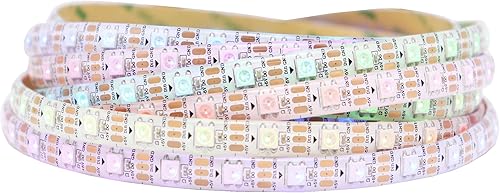 WS2812B Tira de LED RGB direccionable individualmente de 16.4 pies 5050 Smart Flexible Dream a todo color 30Pixelsm Luz blanca PCB IP65 Impermeable