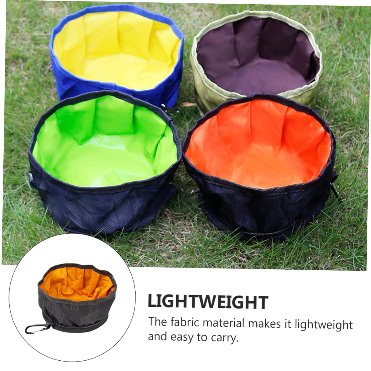 INOOMP Foldable Dog Bowl Non-Slip Base Large Size Pet Water Bowl for Crate or Outdoor Use Random Color