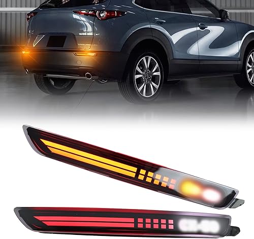 Reflectores LED ahumados para parachoques trasero, luz trasera de freno antiniebla, lámparas de señal de giro secuencial, accesorios compatibles con