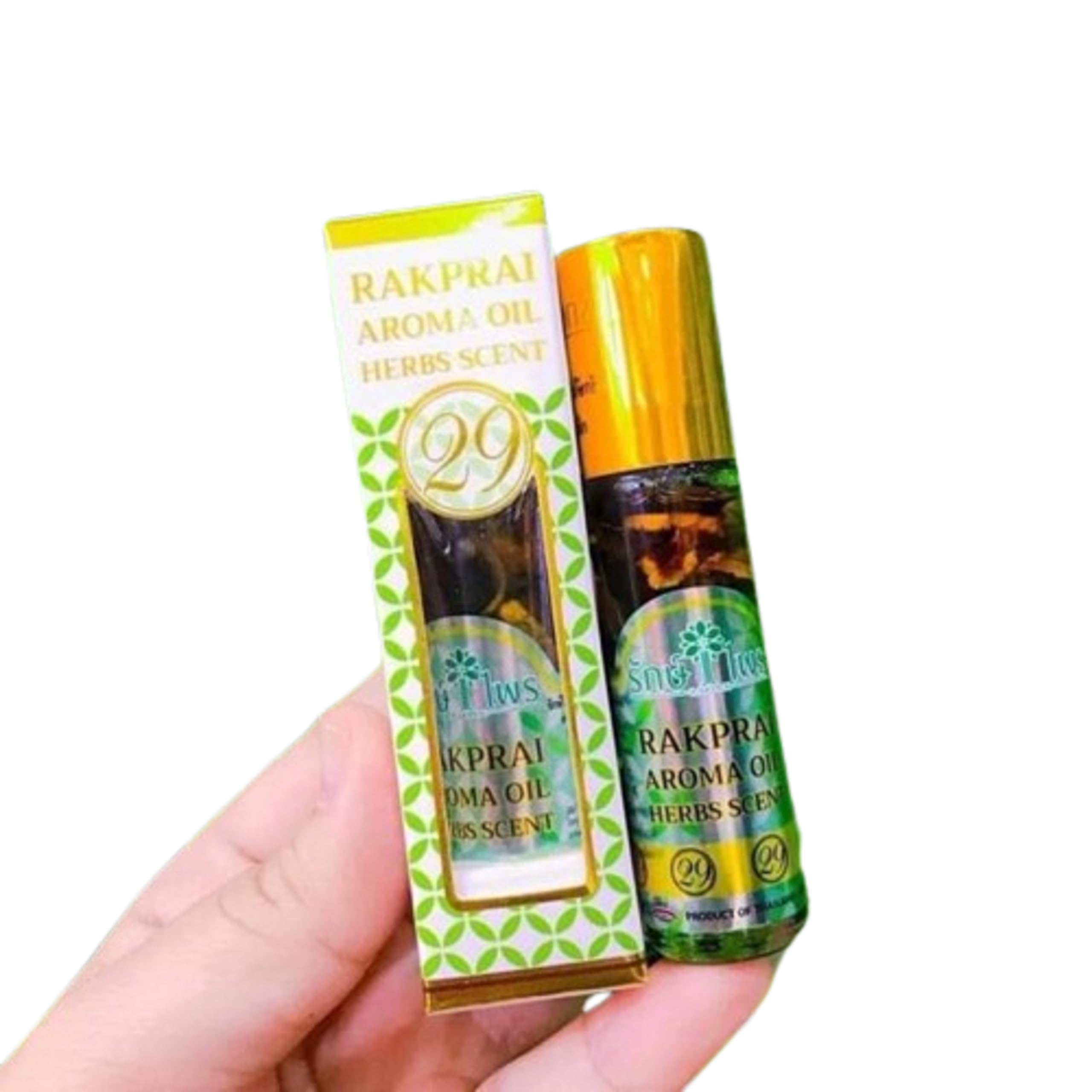 HANI PO™ RAKPRAI body massage oil siaam wood scent 29 herbals 8g - pack of 1 - thailandPain relief balm | Oil for elder women | Men Pain relief balm for adult | Pain relief oil for women | Mens | Pain relief balm for girls | boys - Imported Products