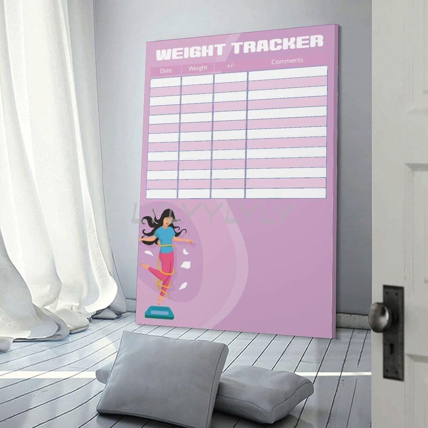 MOJDI Daily Weight Loss Project Chart Poster 1 Canvas Painting Posters And Prints Wall Art Pictures for Living Room Bedroom Decor 12x18inch(30x45cm) Frame-style