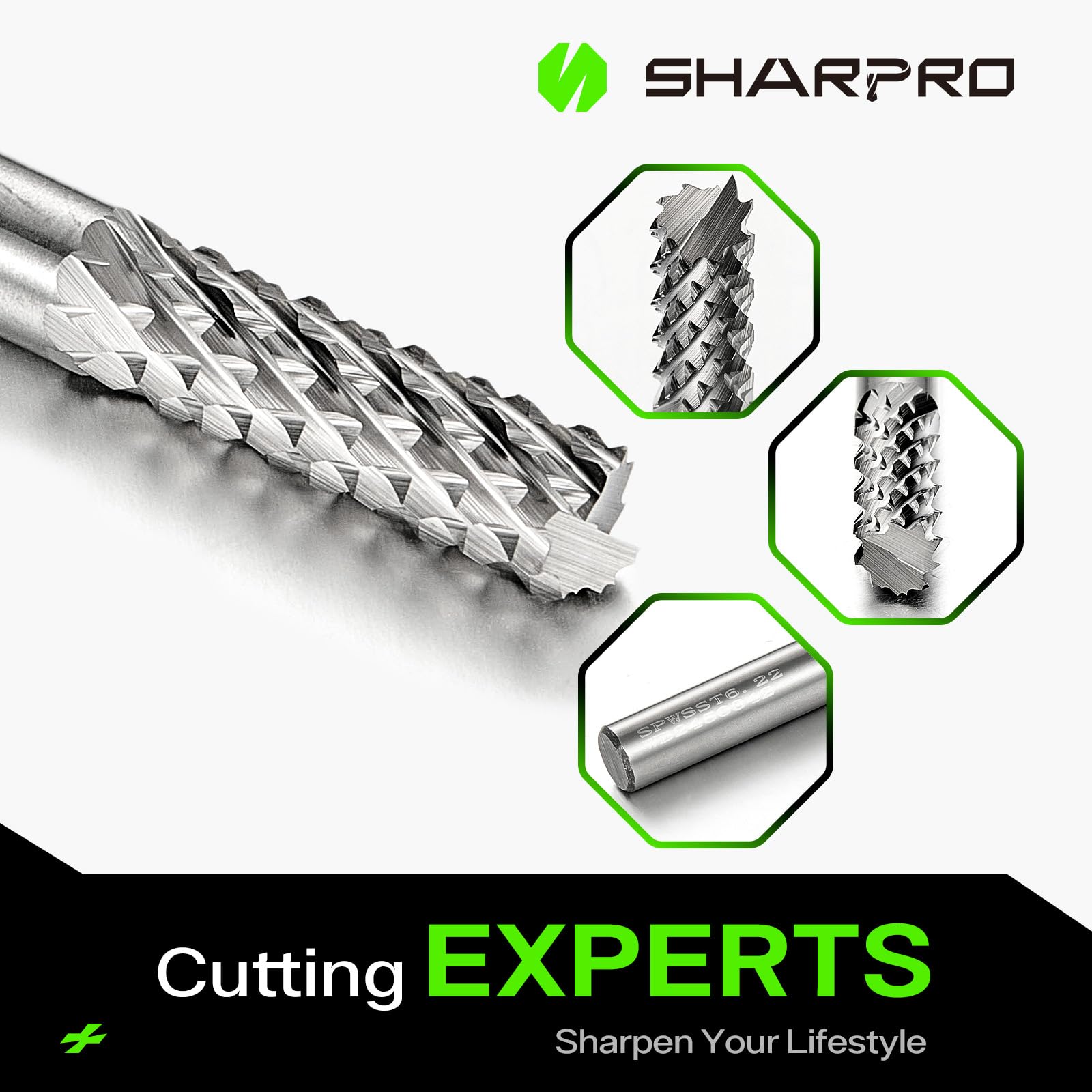 Snapklik.com : 1/4 Tungsten Carbide Burr Bits 1/4 Shank, Metal Cutting ...