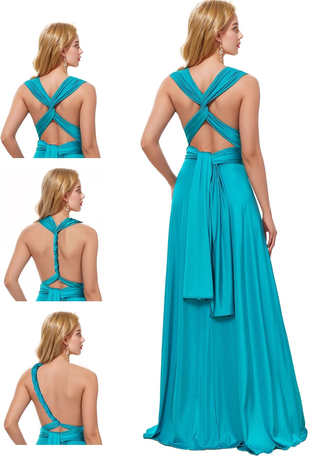 Womens Proaid Convertible Infinity Dress with Bandeau - Multi-Way Long Bridesmaid Dress, Twist Wrap Dress for Weddings - Image 6