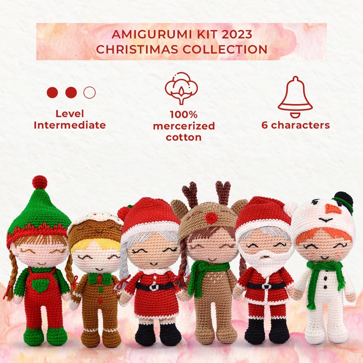 CIRCULO Amigurumi Crochet Kit - Christmas - All Included, Easy Instructions - Intermediate - Crochet Set - Character Crochet Kit, Premium Amigurumi Yarn for Crocheting – Santa Claus