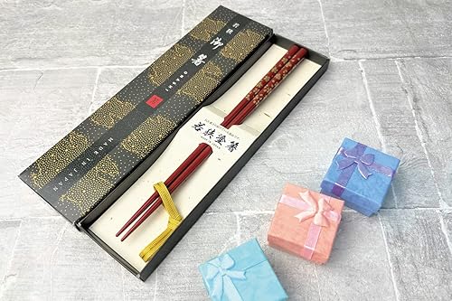 Miniatura 10 de Palillos japoneses de primera calidad reutilizables fabricados en Japón Palillos de madera tradicionales de laca (negro (YM003))