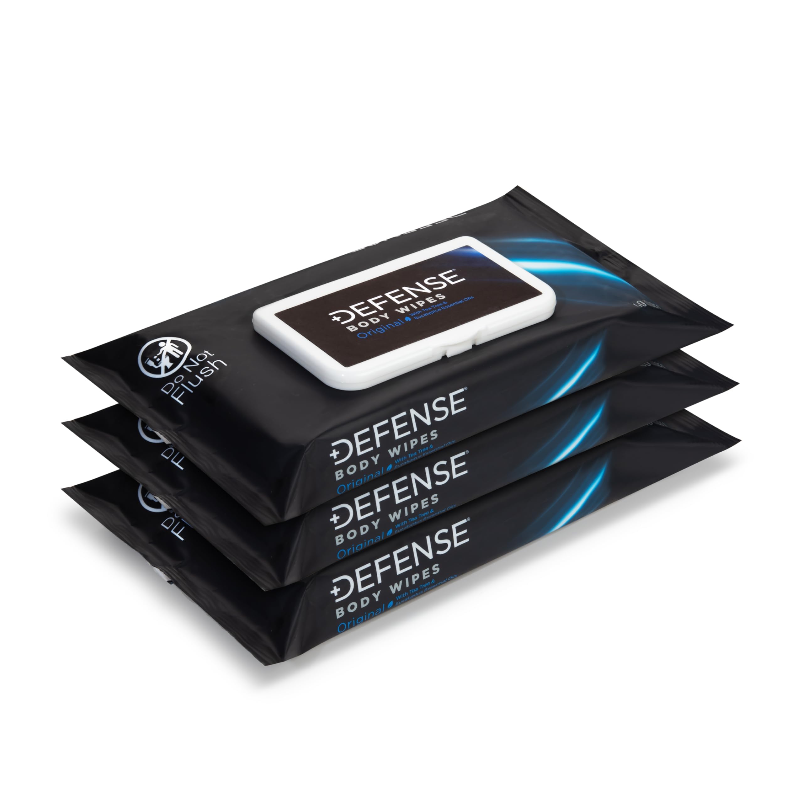 Defense Soap All Natural Body Wipes with Tea Tree Oil | Wrestling, Combat, Camping, Gym, Post Workout Shower Wipes for Men and Women. 40 Count (Pack of 3)
