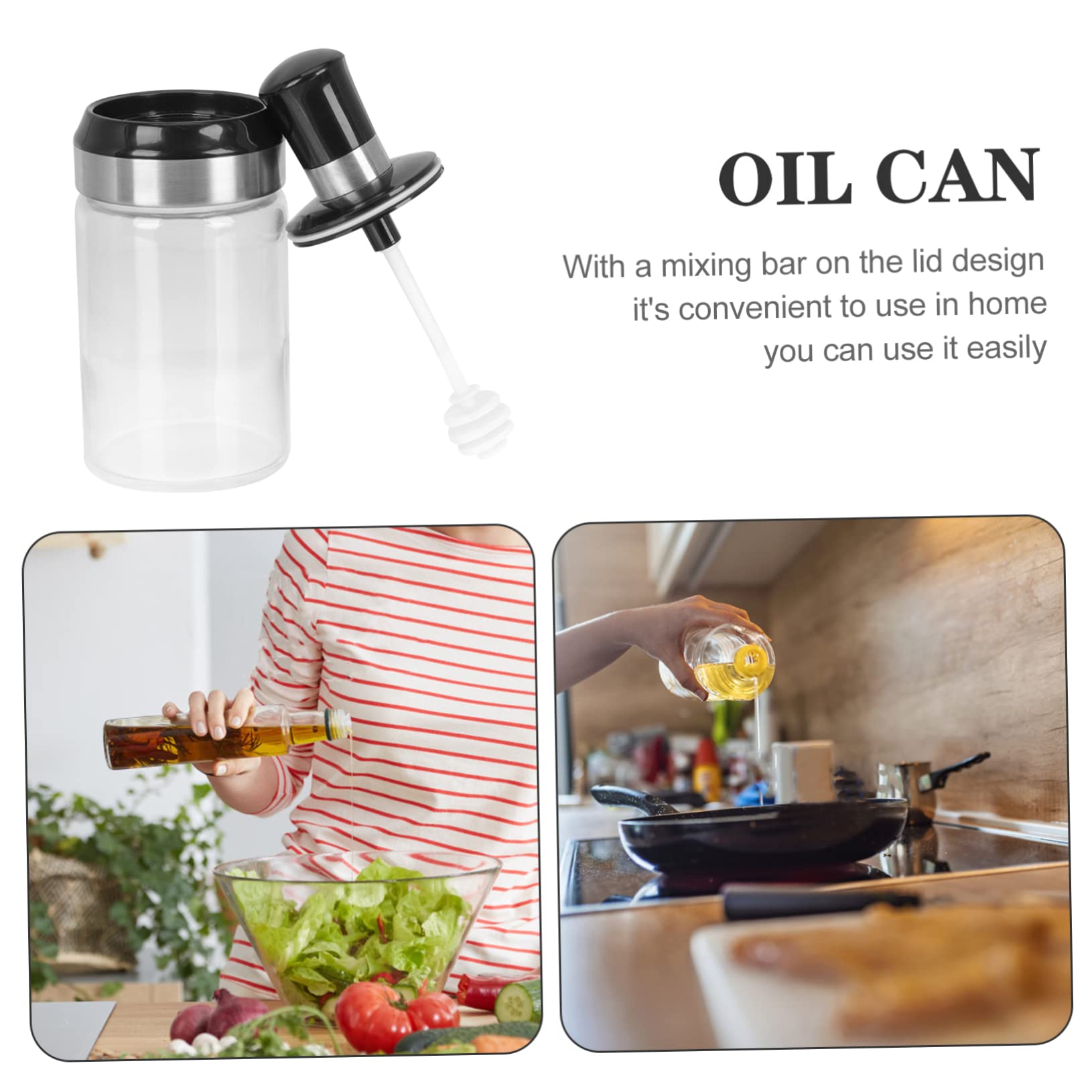 Cabilock Clear with Integrated Spoon Portable Honey Bottle with Sealing Lid for Kitchen Seasoning and Storage Practical Design for Easy Use and Cleaning
