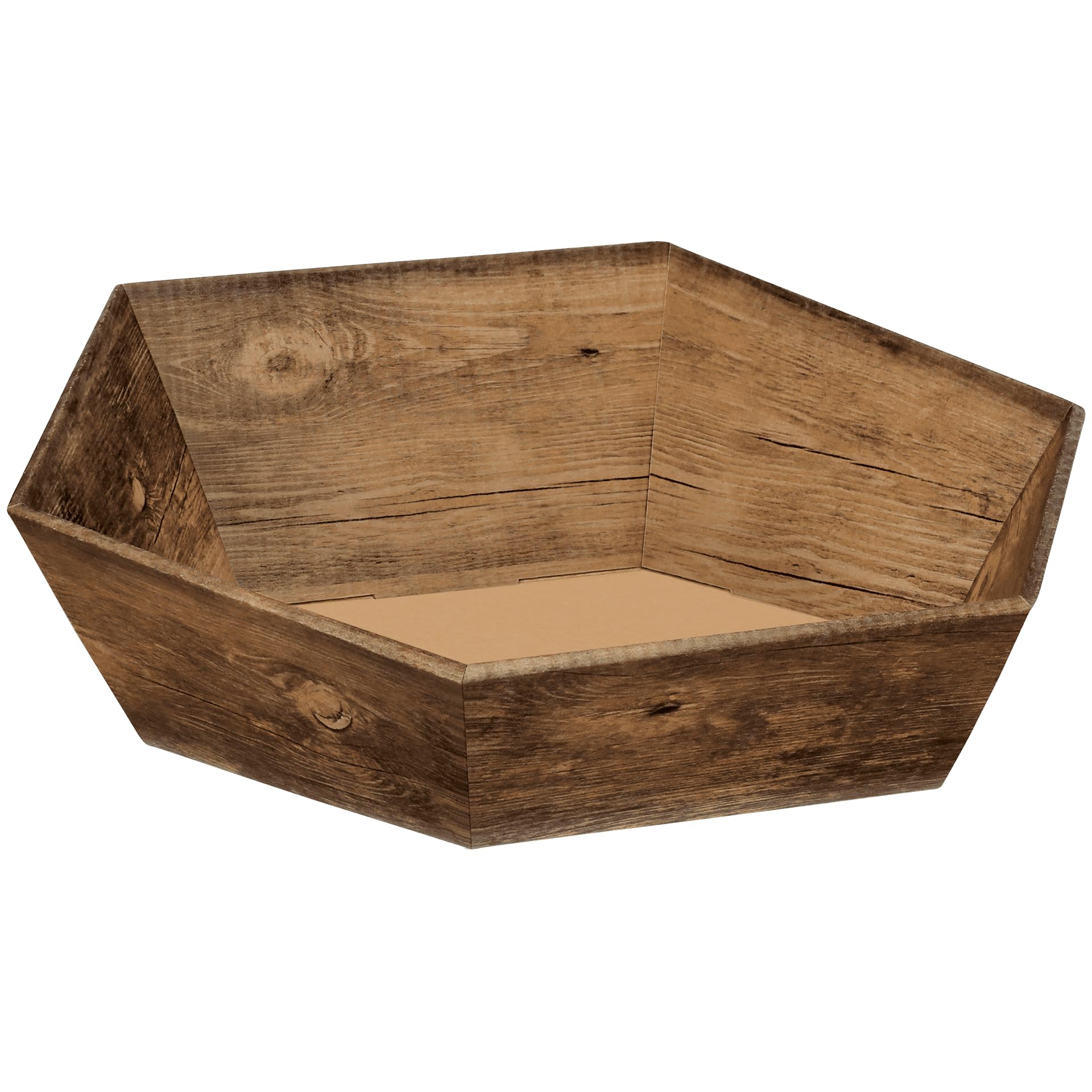 [BOXXCO] 25 Stück Präsentkörbe sechseckig Vintage groß Ø 415 mm - Maße 313x301x84-139 mm - Stabiler Geschenkkorb für Präsente