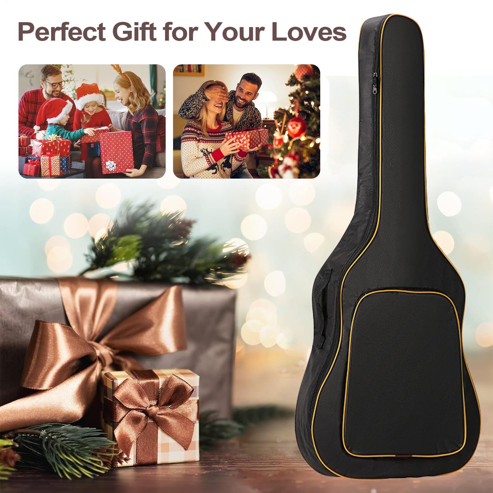 Maleta para guitarra clásica, bolsa para bajo, funda impermeable de tela Oxford gruesa para guitarra clásica - Oxford impermeable 0,19 pulgadas acolchado grueso, Atributo único, ver