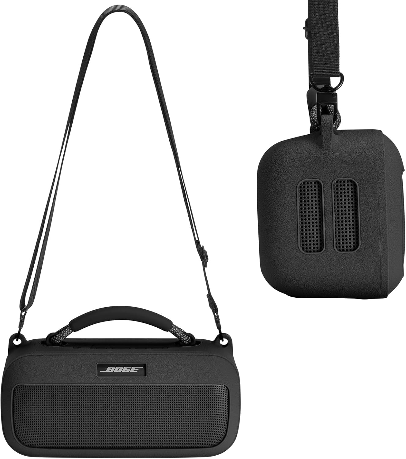 Silicone Protective Case Suitable for Bose SoundLink Max Portable Speaker, Portable Suitcase Protective Case with Shoulder Strap Protective Case Wireless Speaker Accessories (Black) - Image 6