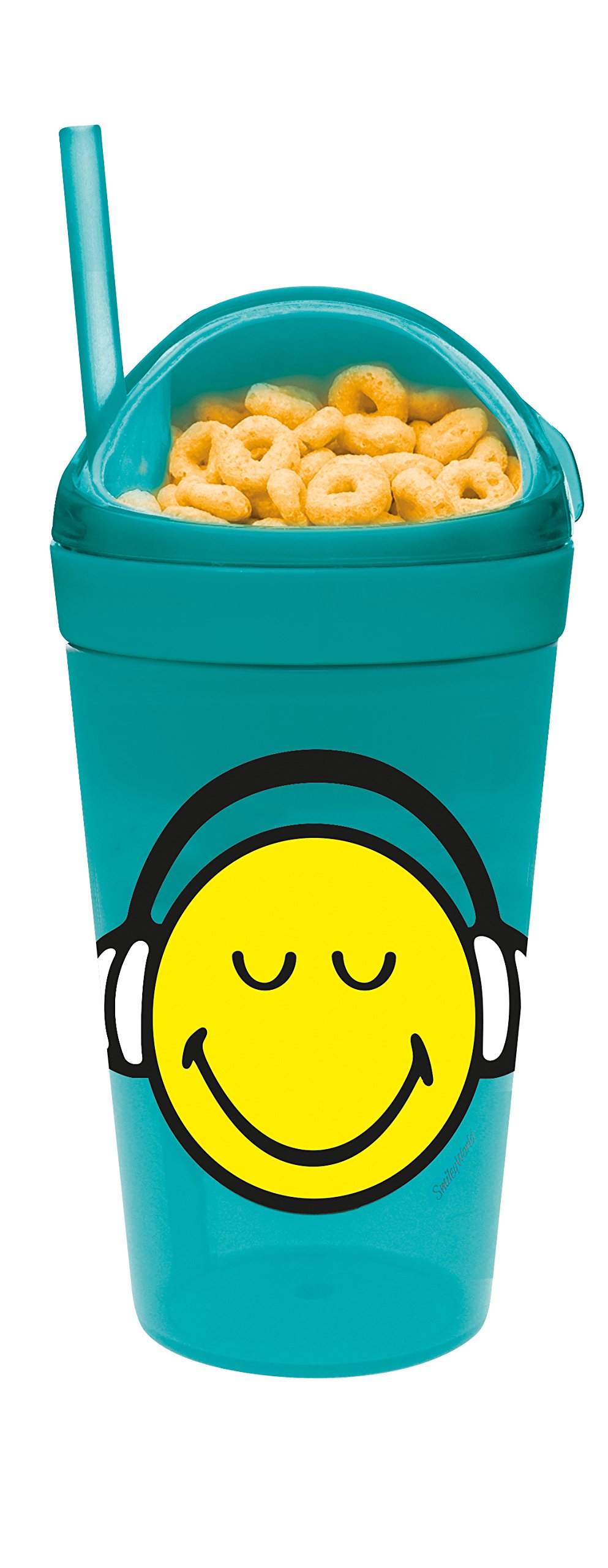 zakdesigns "Smiley Snack/Drink Tumbler, Blue