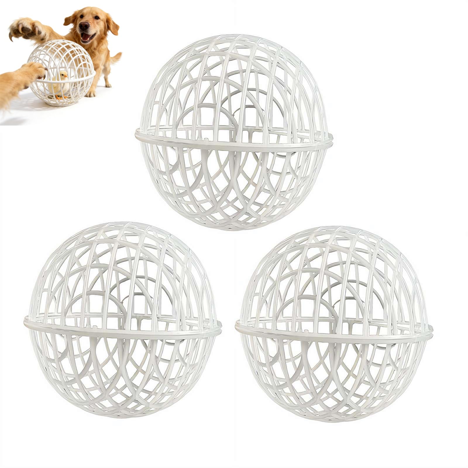 3 Pack Chicken Ball Cage, Movable Rollings Safety Coop for Free Range, Plastic Detachable Orb for Chickens, Rabbits, Ducks, Birds, Prevents Dog Bites and Horse Trampling, Outdoor Farm Use — view 13