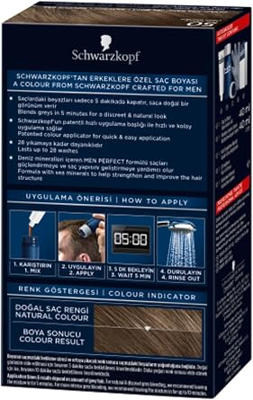 Schwarzkopf Men Perfect Hair Dye 50 - Light Coffee, 80 Ml