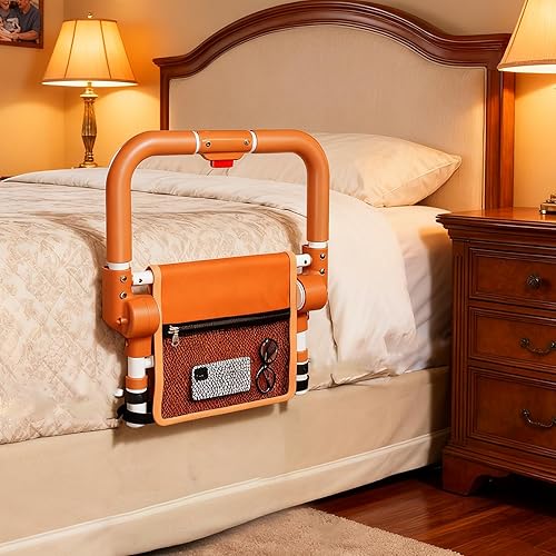 Miniatura 8 de Rieles de cama para adultos mayores, rieles de asistencia de cama plegables ajustables para personas mayores, rieles laterales de cama plegables con