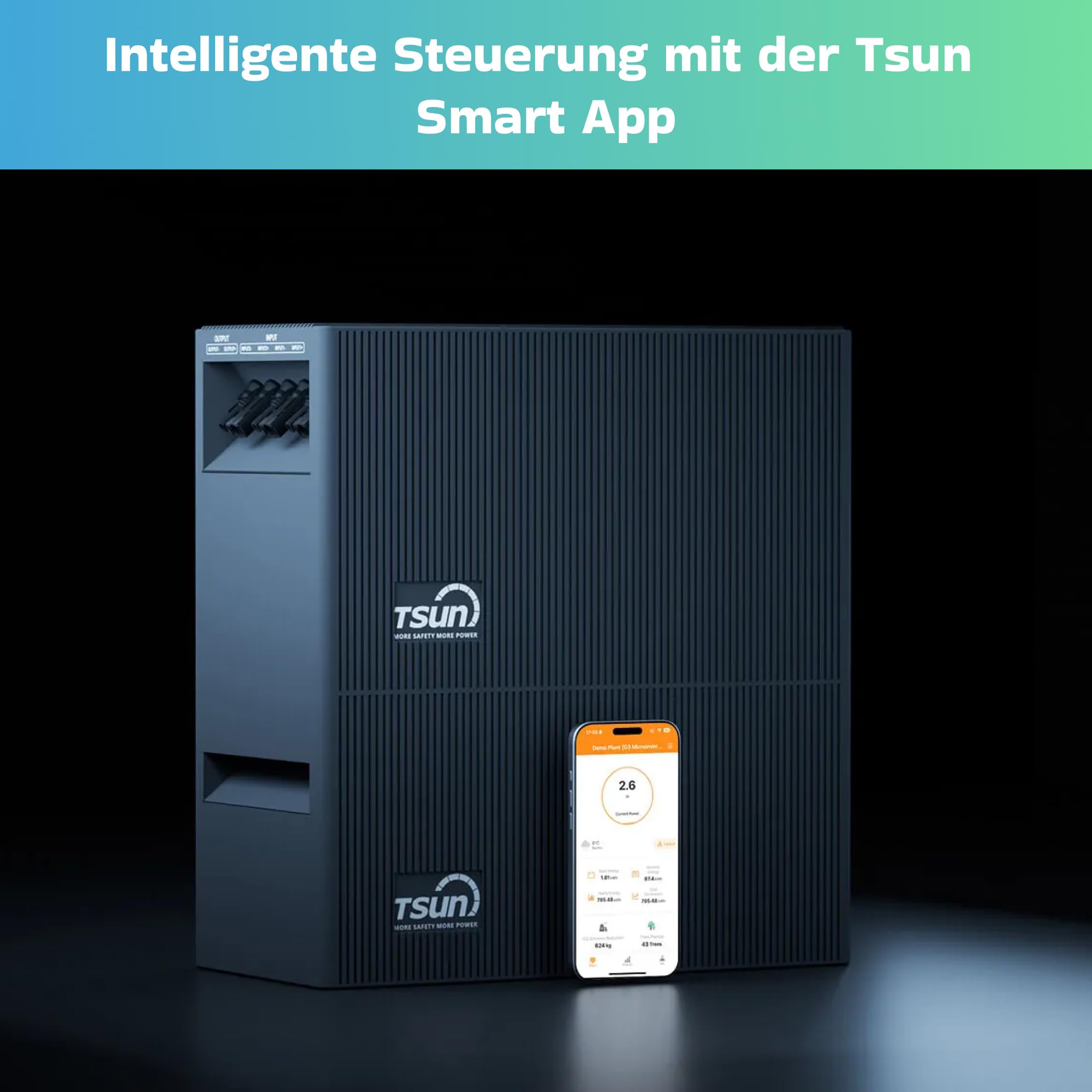 Powerness® Balkonkraftwerk Speicher 4020Wh, TSUN DCU2000Lite Plug & Play Solarspeicher 2kWh – erweiterbar bis 10kWh, 2400W PV-Eingang Dual-MPPT, 314Ah Industrie-Zellen, mit 1× DB2000Lite (0% MwSt)