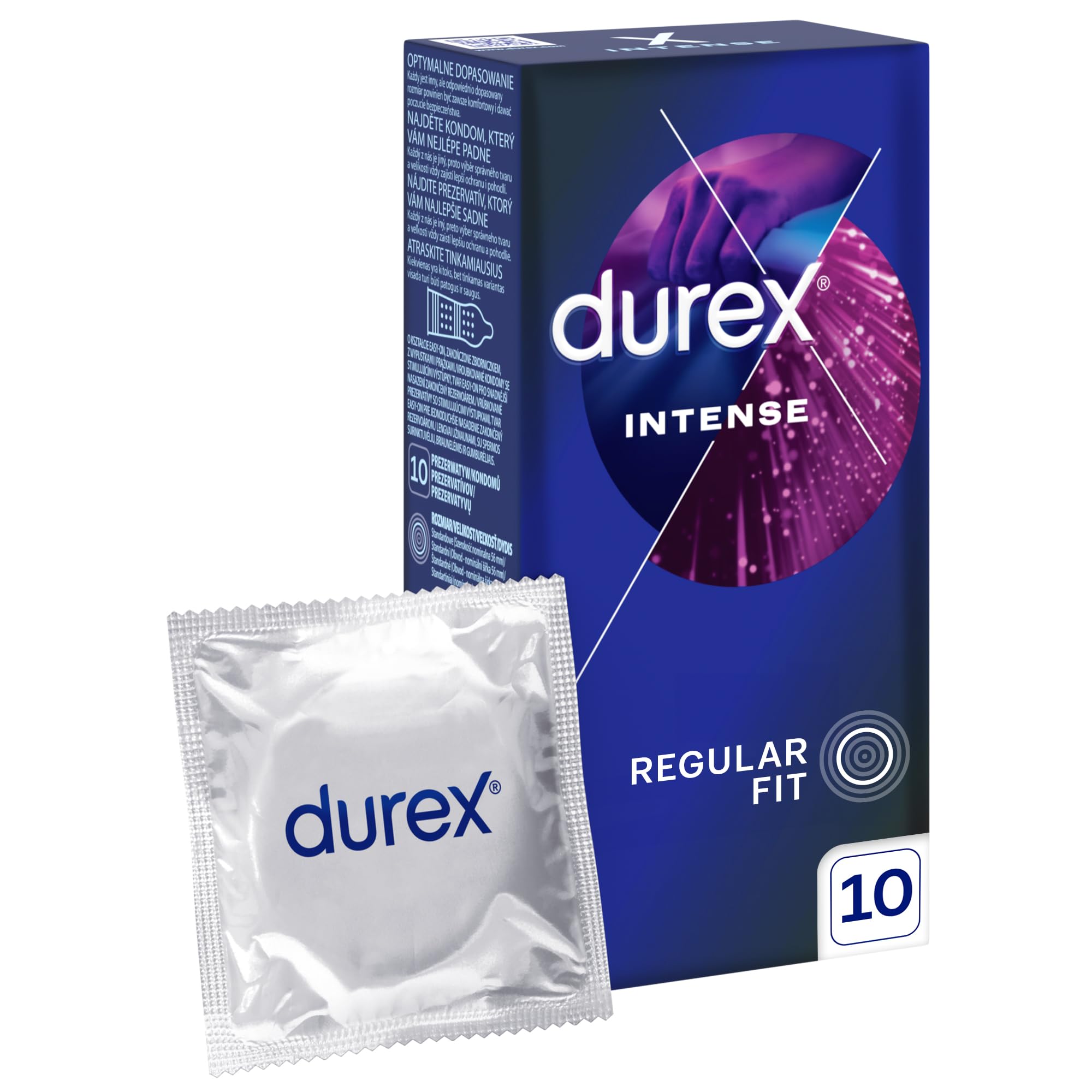 Durex Intense Prezerwatywy z wypustkami i prążkami dla dwojga 10 szt.