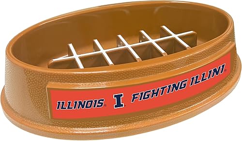 Miniatura 181 de NCAA Super-Bowl Iowa Hawkeyes - Cuenco para perros de alimentación lenta con diseño de fútbol para una digestión saludable. Cuenco antideslizante