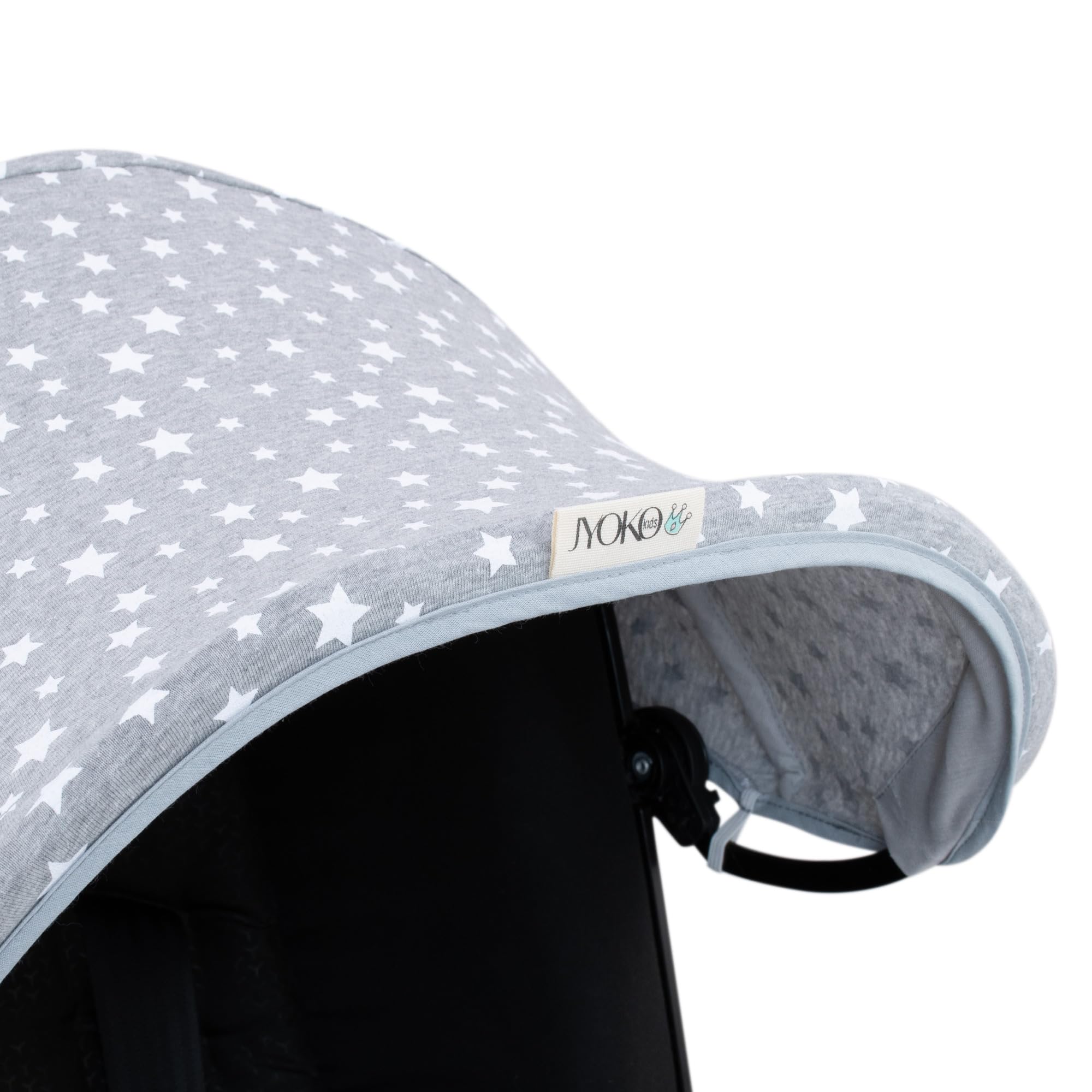 JYOKO Kids Funda para Silla de Auto Y Cochecito Compatible con Doona en Algodón 100% (White Star, Capota)