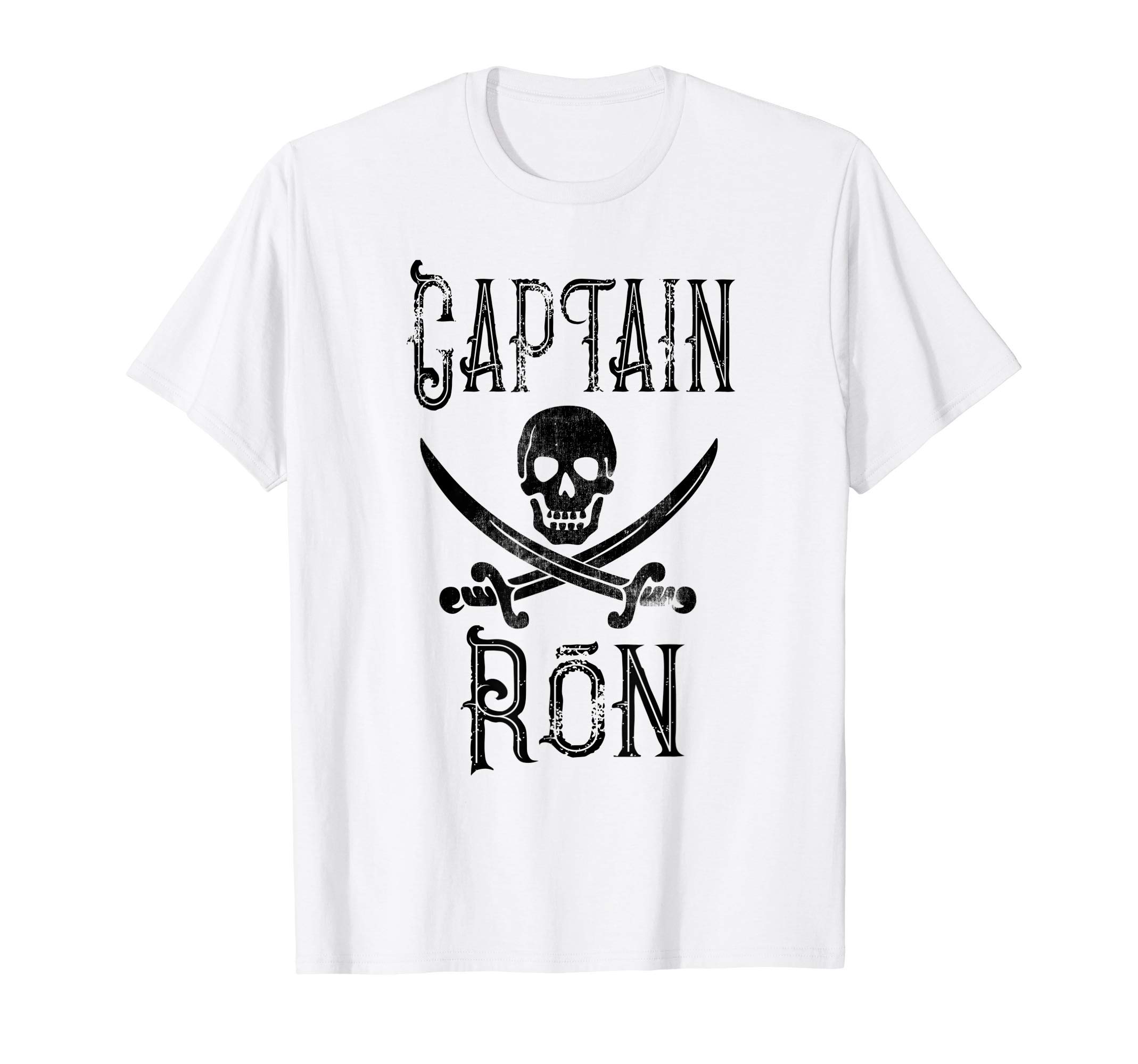 Captain Pirate Shirts and GiftsCool Captain Ron Retro Personalized Pirate Boating T-Shirt