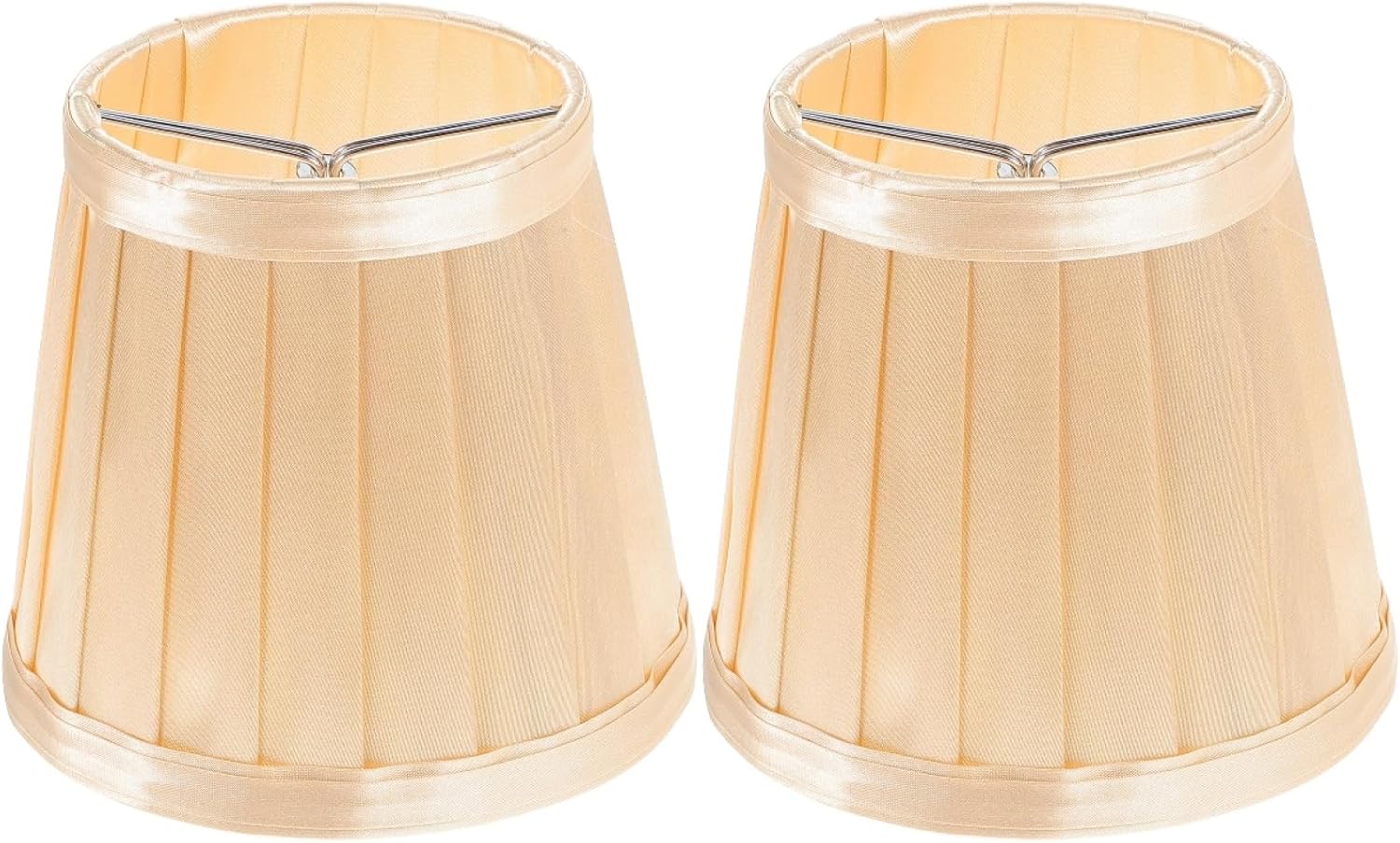 DOITOOL 2 Pcs Barrel Lamp Shades 4.72X4.72X8.66In European Style Clip-on Fabric Lampshade Covers for Ceiling Lights Table Lamps and Chandeliers Small Size