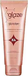glaze GlaziPlex Super Bond Repair Hair Treatment, 120ml. 4-in-1 Deep Conditioning Hair Mask Repairs Heat, Chemical, Color and Styling Damage. Hydrating Hair Mask for Damaged Hair Works in 4 Minutes