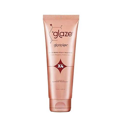 glaze GlaziPlex Super Bond Repair Tratamiento, 4.1 fl oz. Tratamiento capilar acondicionador profundo 4 en 1 que repara el calor, productos