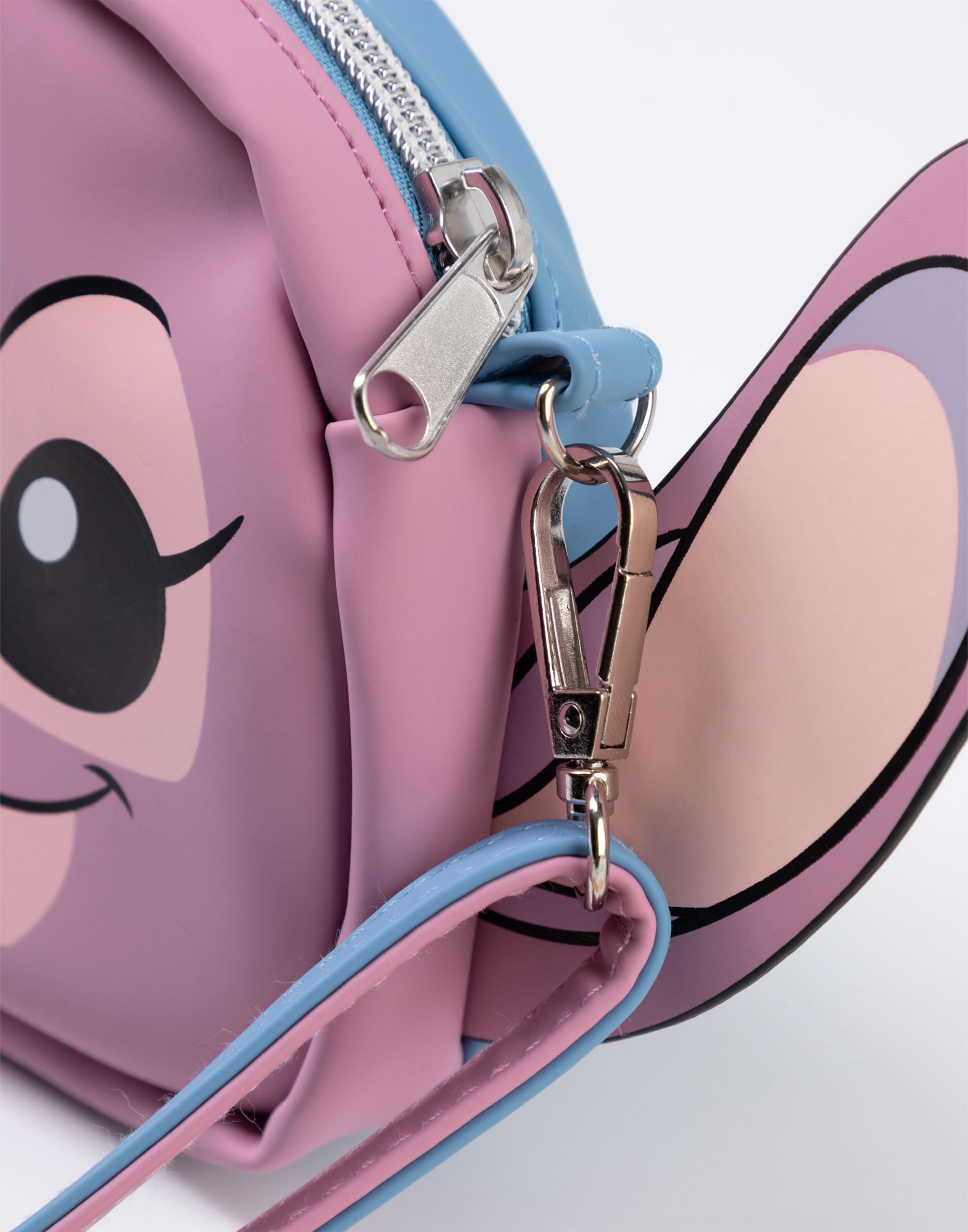 Disney Lilo & Stitch doppelseitige Umhängetasche, blaue Stich- und Engelfiguren-Handtasche, verstellbarer Riemen, kleine Tragetasche, Filmartikel für Kinder