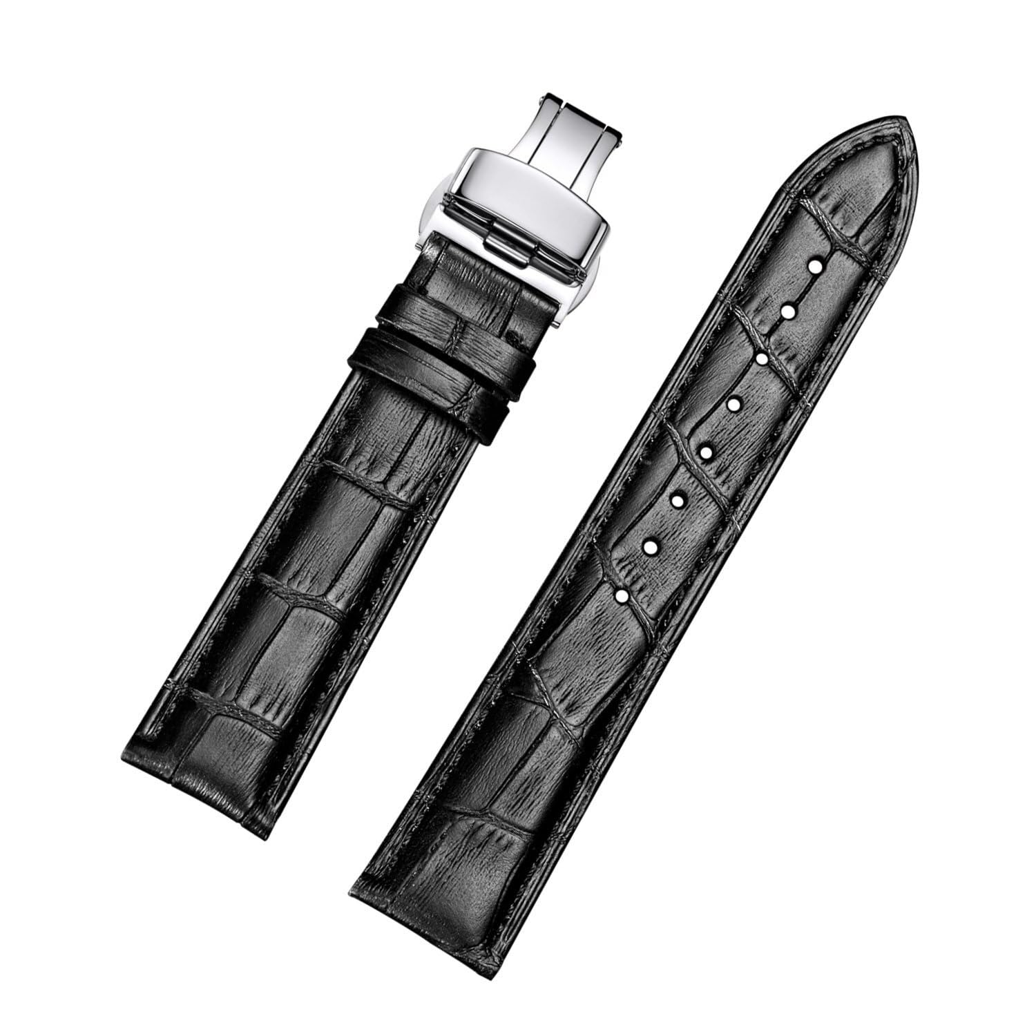 SERDAS Cinturini per orologi in pelle con fibbia deployante per cinturino da uomo e orologio da donna Starp 18mm 19mm 20mm 21mm 22mm 23mm 24mm