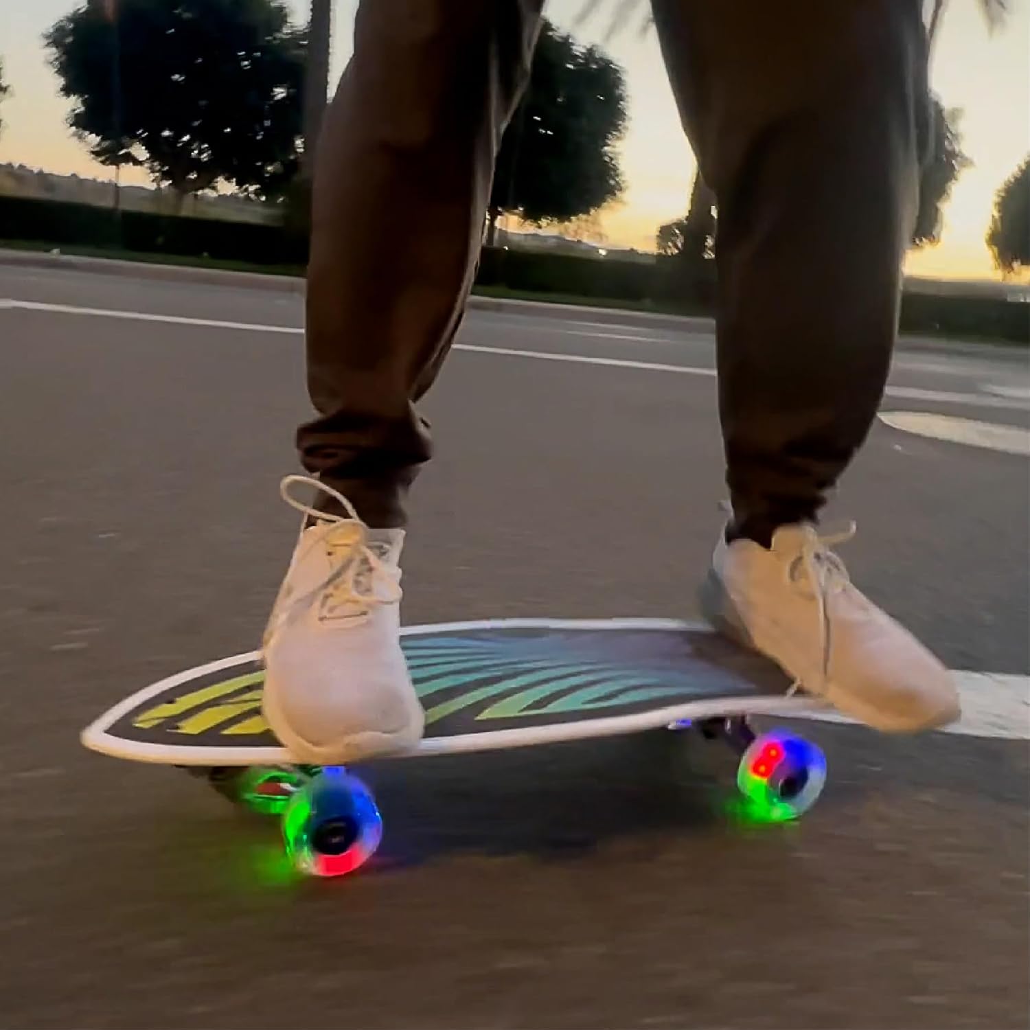 Surfskate Kids Skateboard Surf Skate Trucks for Kids Front Caster Wheel Rotates Easily for Children Great Pumping Power Heavy Duty Trucks in Rear Graphics on Grip Tape