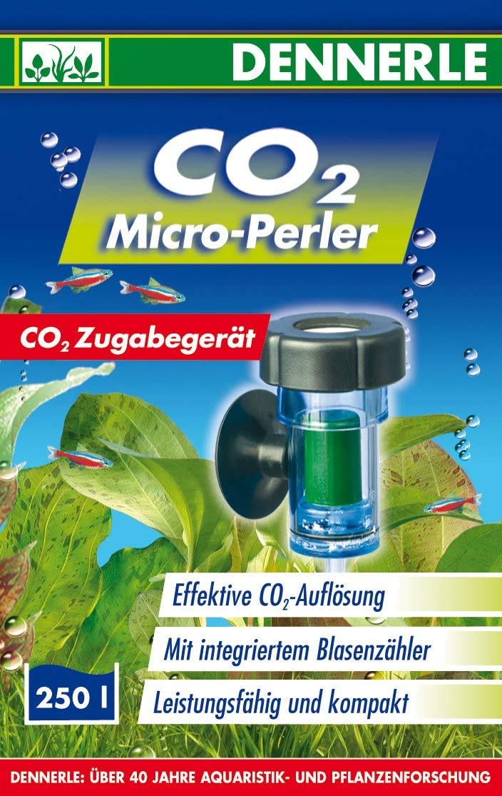 Dennerle CO2-Diffusor Ultra Größe M – Für Aquarien Bis 200 Liter, Mit Blasenzähler, Aus Acrylglas