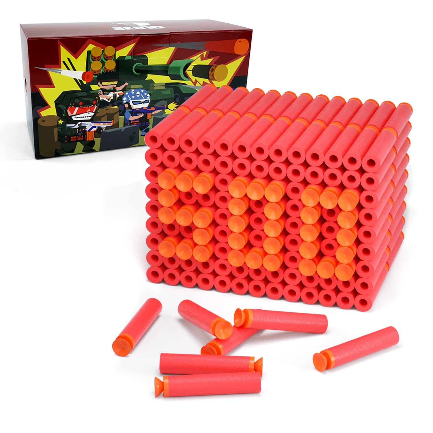 EKIND500 Pcs Suction Darts Refill Pack Foam Bullet Compatible for NERF N-Strike Series Blaster